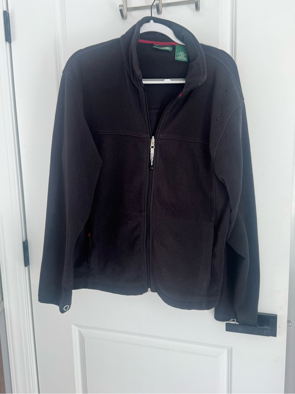 LL Bean Vintage Black Full Zip Fleece System Liner Mens L